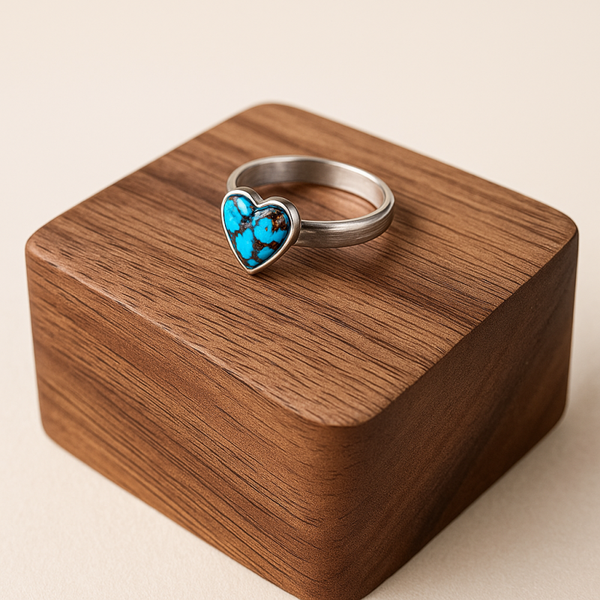 bezel heart ring