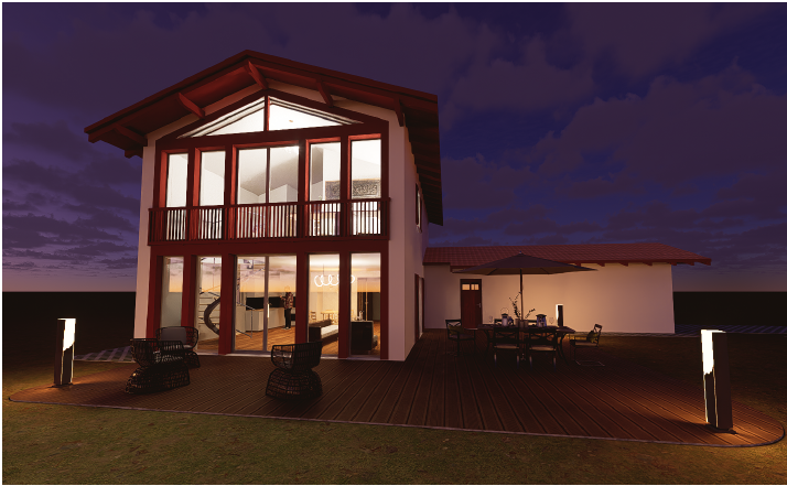 Rendu 3D réaliste d'une maison à construire