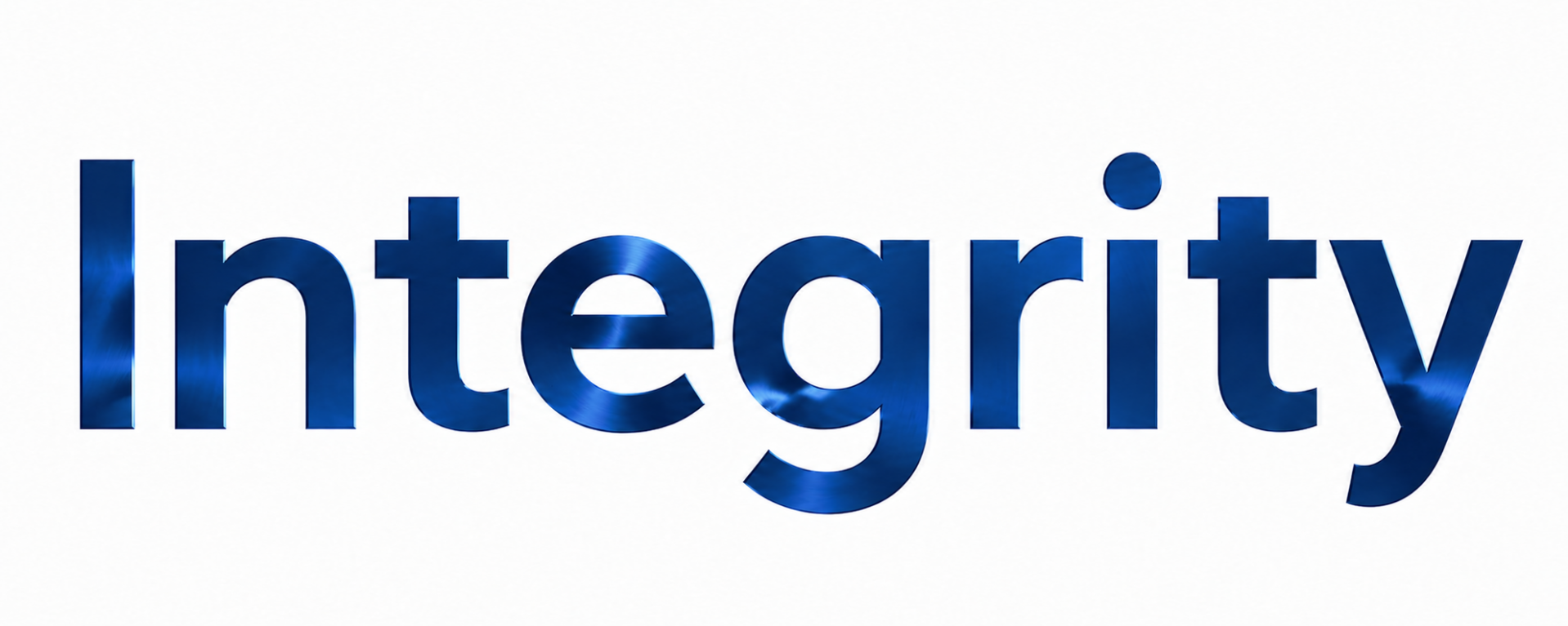“Integrity” in metallic blue design, symbolizing Ravensec’s commitment to honesty, ethics, and professional standards in private investigations