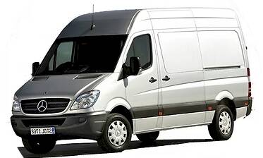 mercedes sprinter w906 zilver voor en zij aanzicht