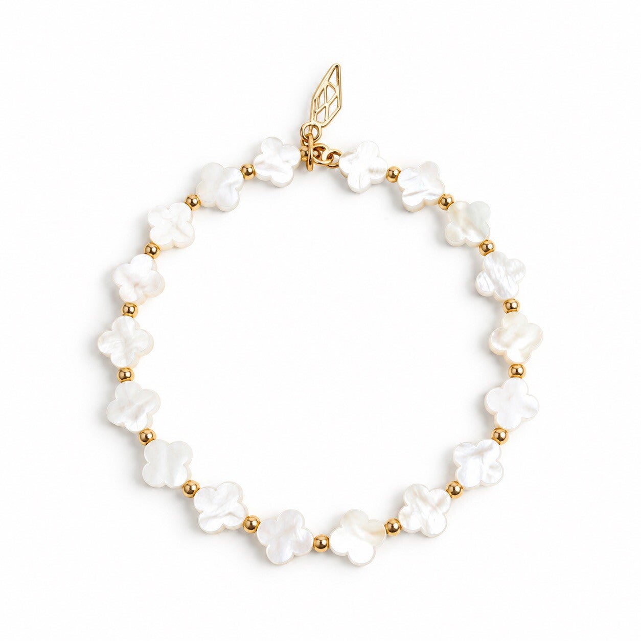 flexbracelet Mother of pearl good luck clovers BFMP3033