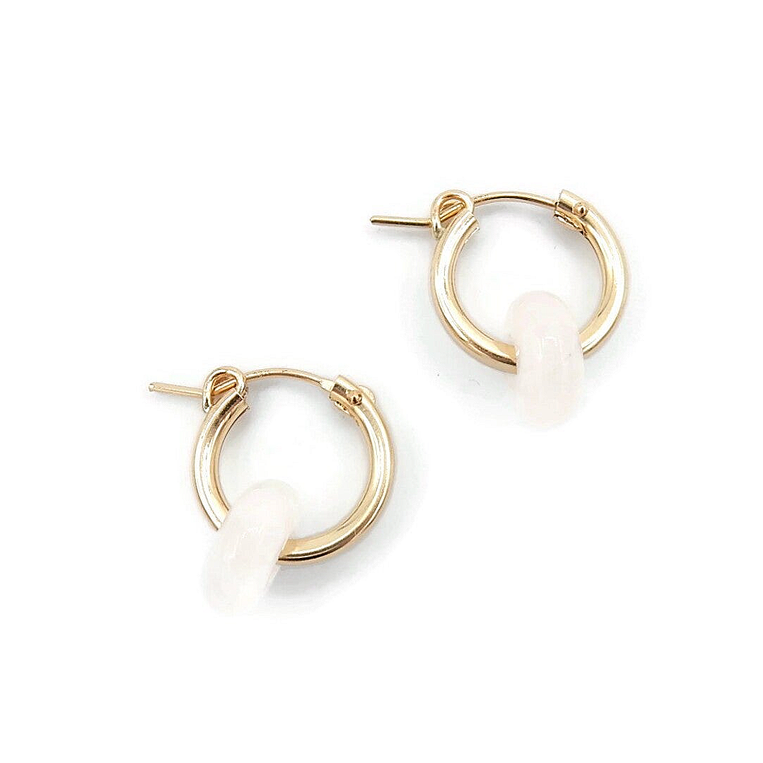 statement hoops Luc 13 mm soft pink Rosequartz ESS2363D