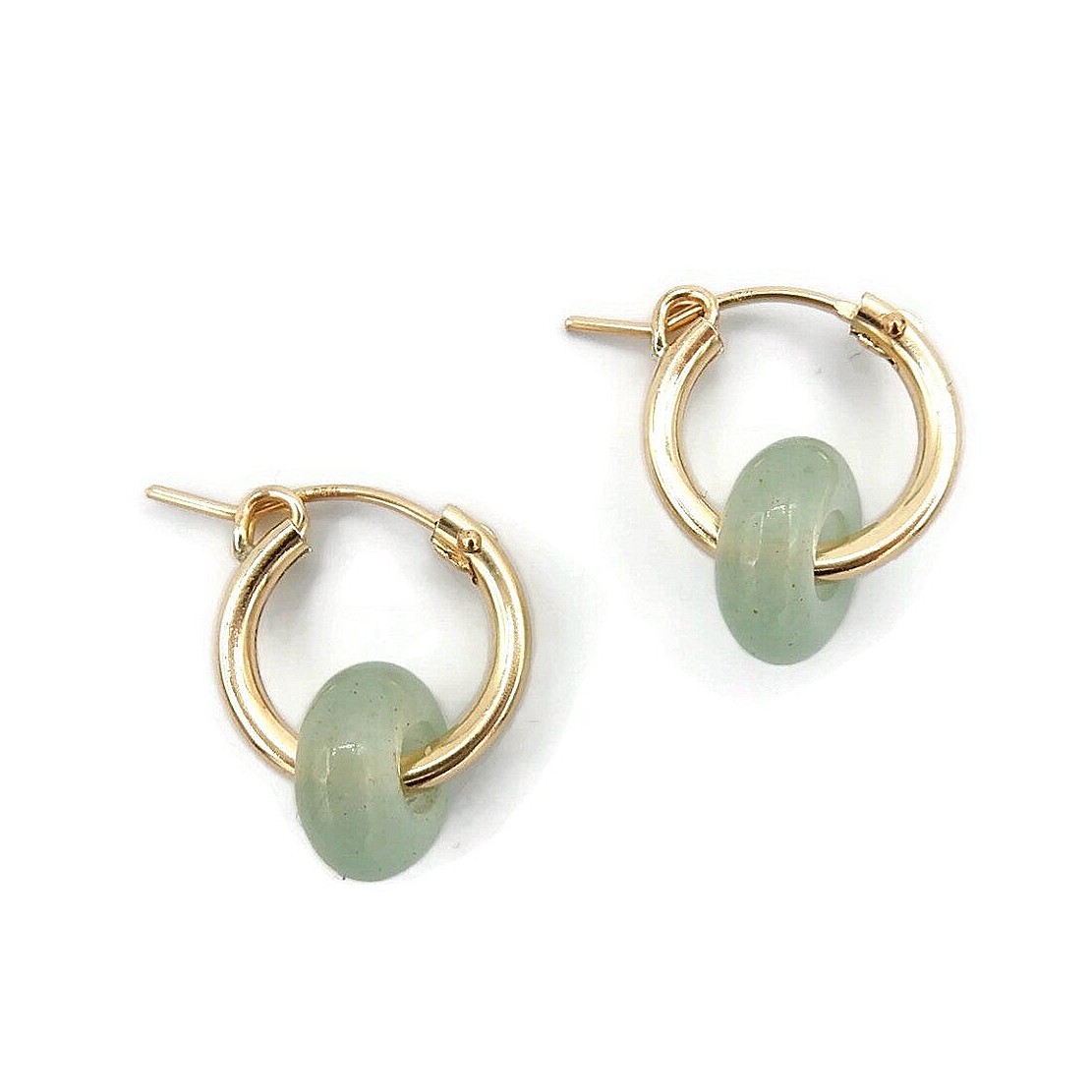 statement hoops Luc 13 mm green Aventurine donut EL2363C