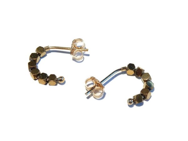 studs Moon shiny gold Hematite SMO1475
