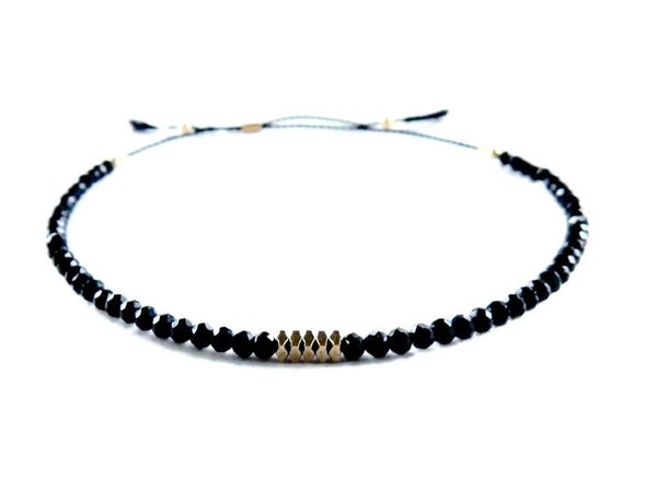 adjustable bracelet Luc 2 mm faceted Spinel 1596