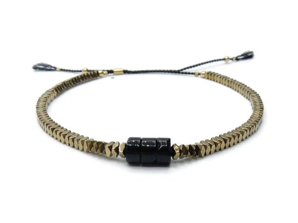 adjustable bracelet Luc 2 mm Hematite BAL1578