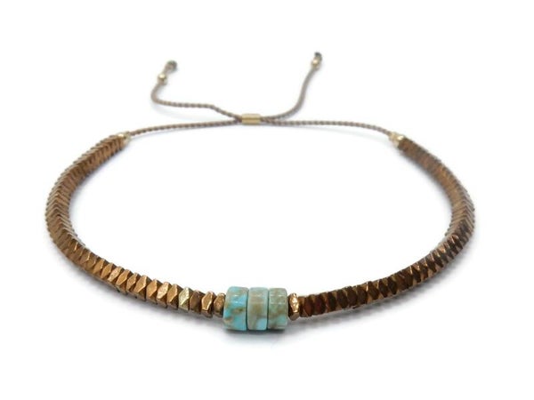 adjustable bracelet Misc 2 mm Hematite BM1639