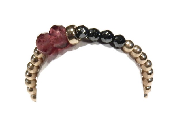 2 mm flexring garnet & hematite RF1238