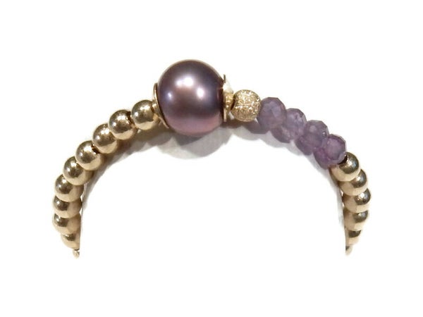 2 mm flexring pearl & amethyst RF1250