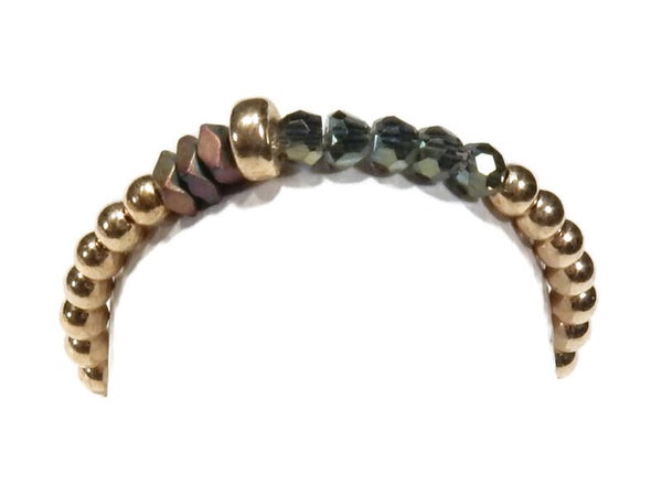 2 mm flexring mat hematite & green crystal RF1258