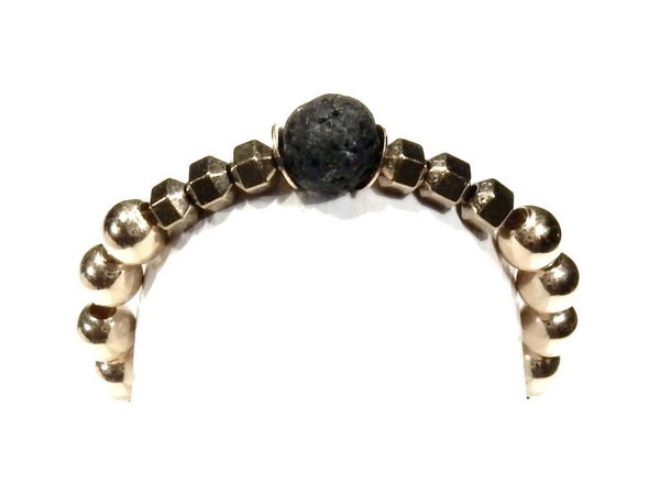 3 mm flexring lava & hematite RF1262