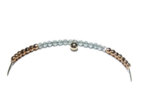 adjustable bracelet green amethyst and hematite BAL1292