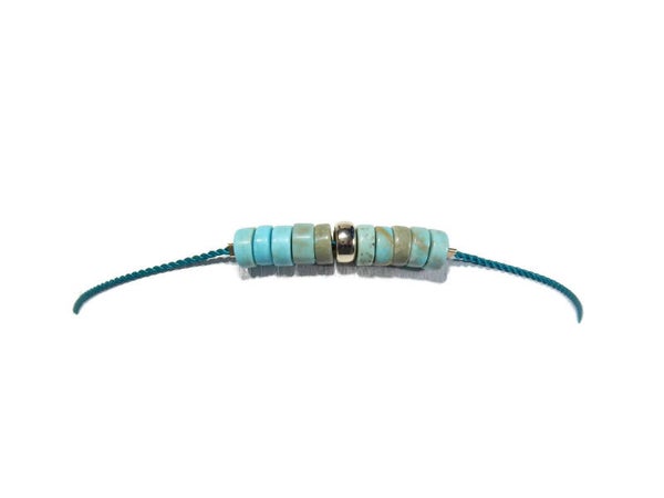 adjustable bracelet 4 mm turquoise BAT1406