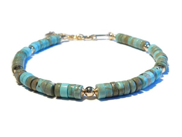 bracelet turquoise Jasper heishi BG1499