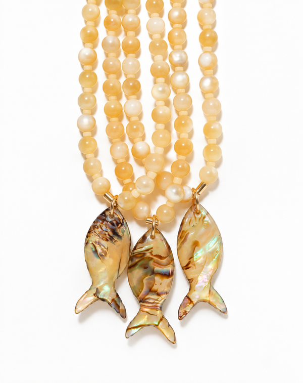 Necklace MOP Ochr with fish NMOPO3355