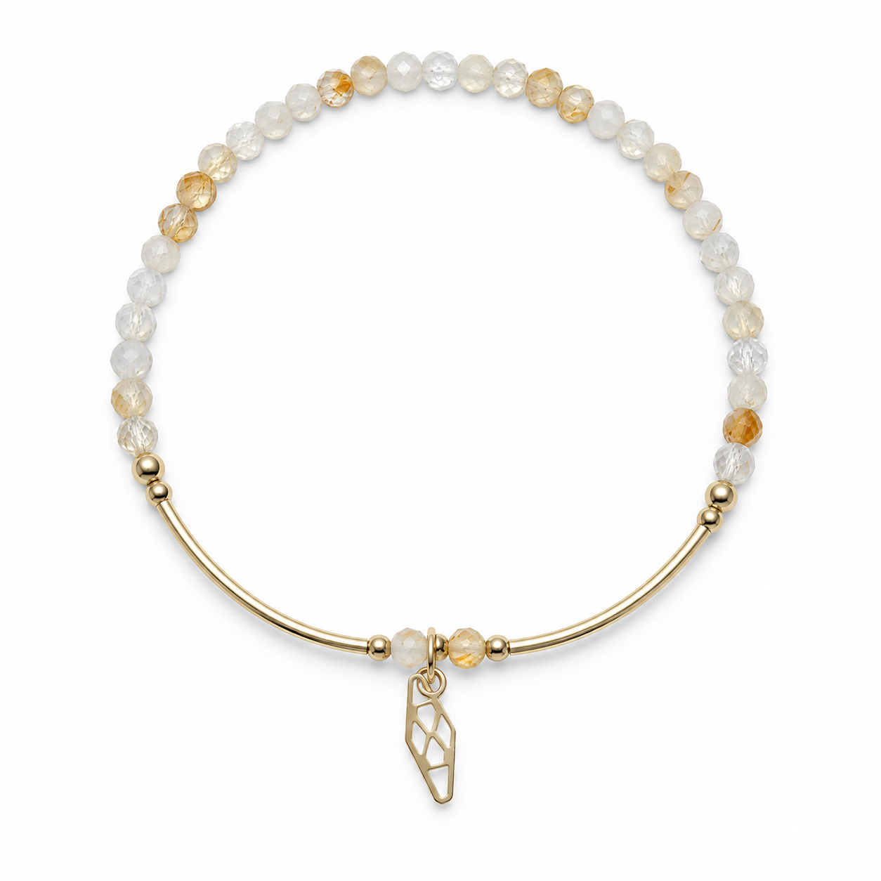 flexbracelet 3 mm faceted Citrine gemstones BF3166