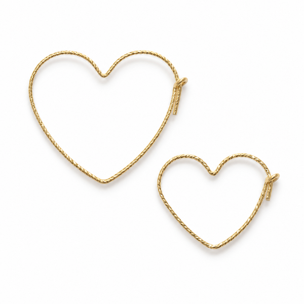 sparkling heartshaped hoops E3389