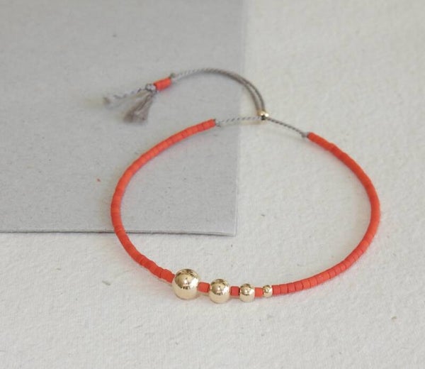 adjustable silk bracelet Lafauve Fire BSL2982