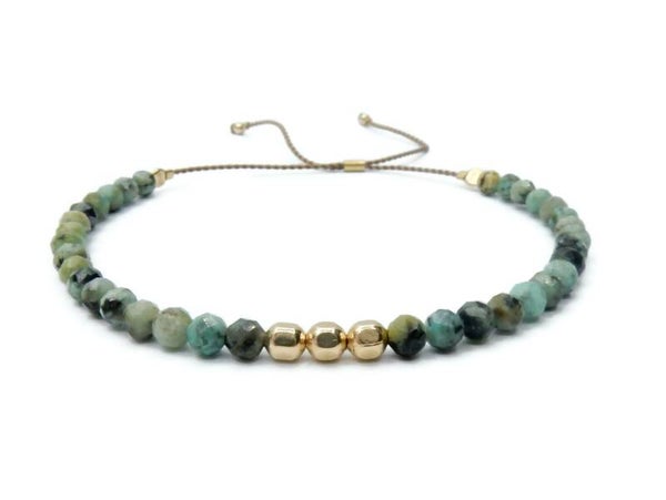 adjustable bracelet Misc 3 mm African Turquoise BM1638