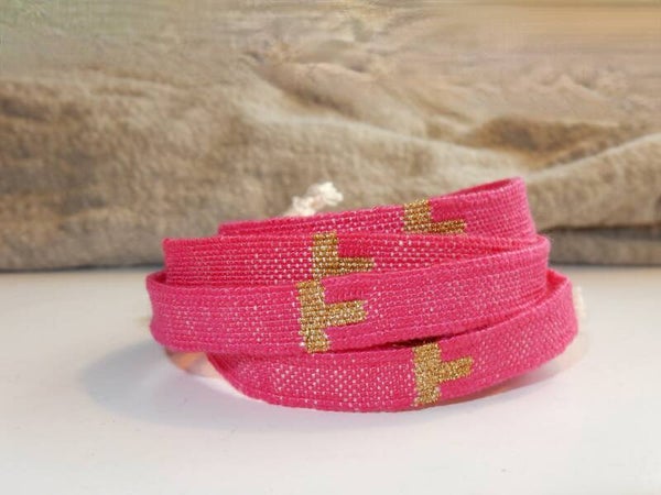 bracelet Woven Intense Pink "T" BW2256