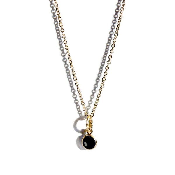 necklace with 4 mm black CZ N1694