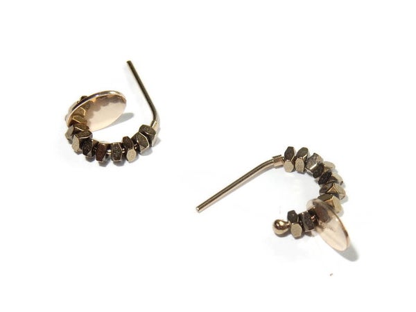 earrings basic S open hoops 10 mm hematite EBS1927