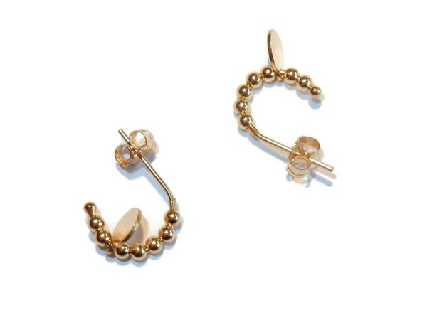 earrings basic S open hoops 10 mm goldfilled beads EBS1934