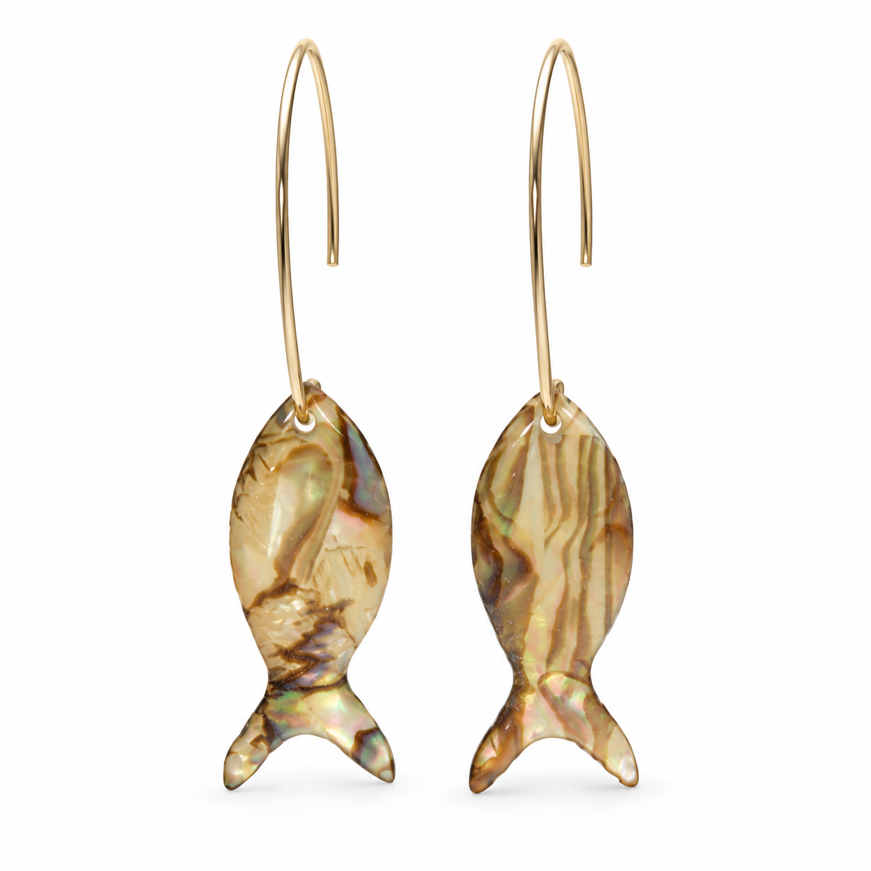 earrings MOP fishes EMOP3357