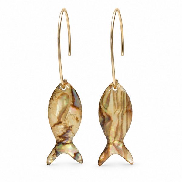 earrings MOP fishes EMOP3357