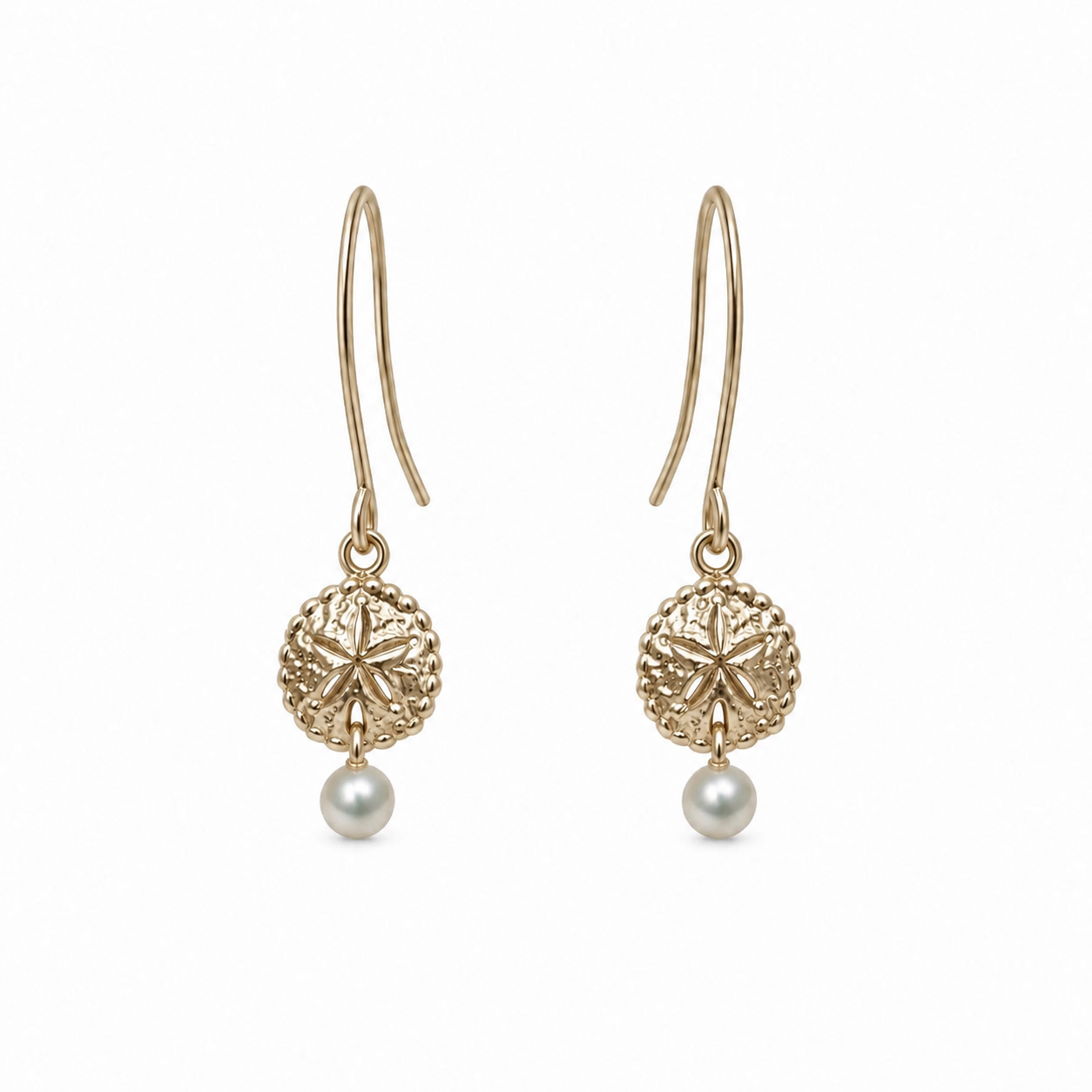 earrings seastar with white wired pearl EP3226