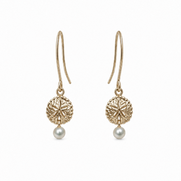 earrings seastar with white wired pearl EP3226