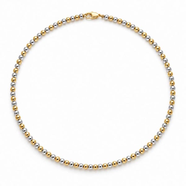 necklace in 2 up to 5 mm bicolour beads NB3393