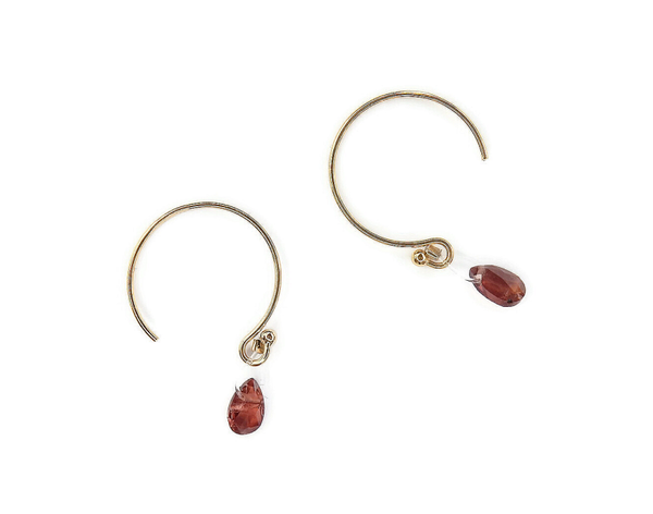 earrings mini gems garnet EMG1859