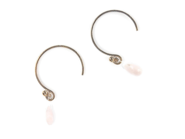 earrings mini gems pink opal EMG1588
