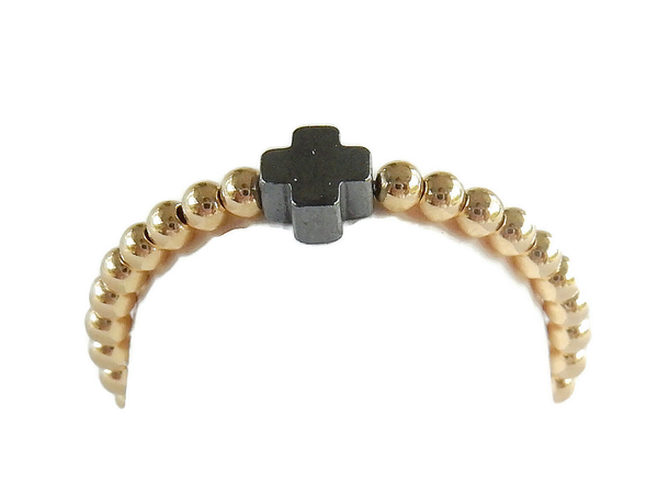 flexring 2 mm hematite cross RF2013
