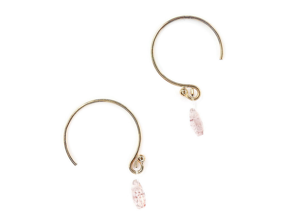 earrings mini gems strawberry quartz EMG1595