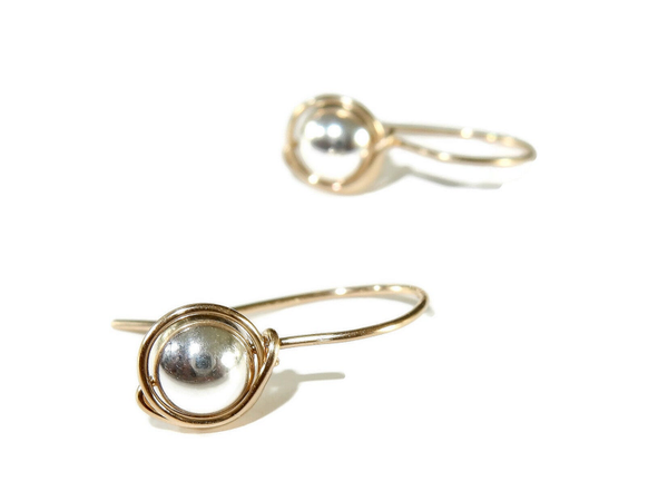 earrings wrap shiny silver EW2024