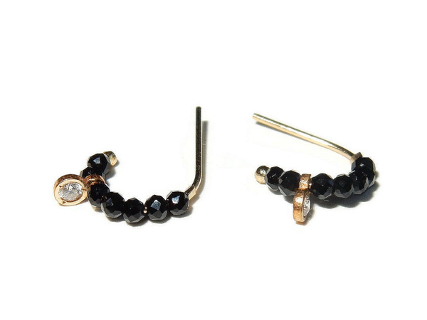 earrings basic S 3/4 hoop 10 mm CZ charm EBS1935