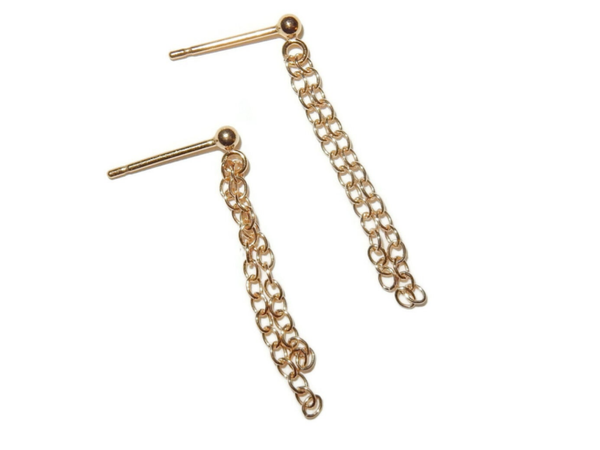 earrings basic S 2 mm dot & doublechain EBS1925