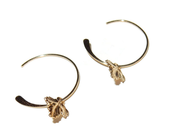 earrings basic S 3/4 hoops 18 mm autumn leaf EBS1941