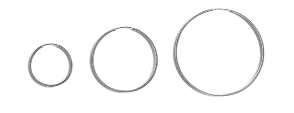 endless hoops Solo in sterling silver HSE1554A (also available per piece)