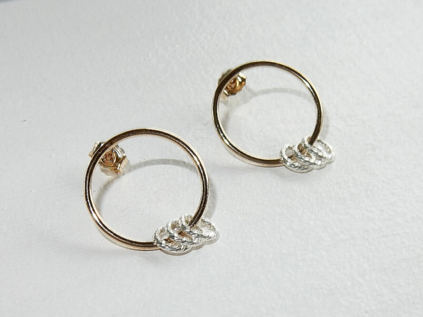 circle post earrings silver rings ED2071