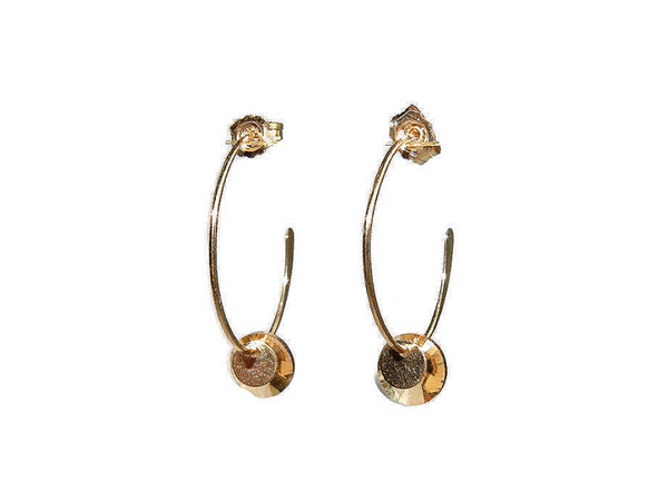 open flattened hoops champagne crystal ED2069