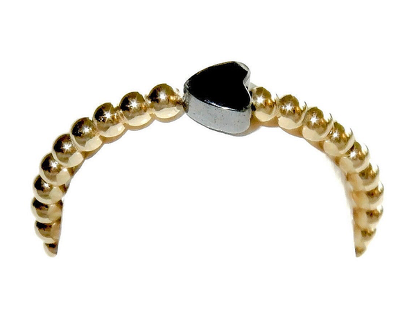 flexring 2 mm hematite heart FR2104