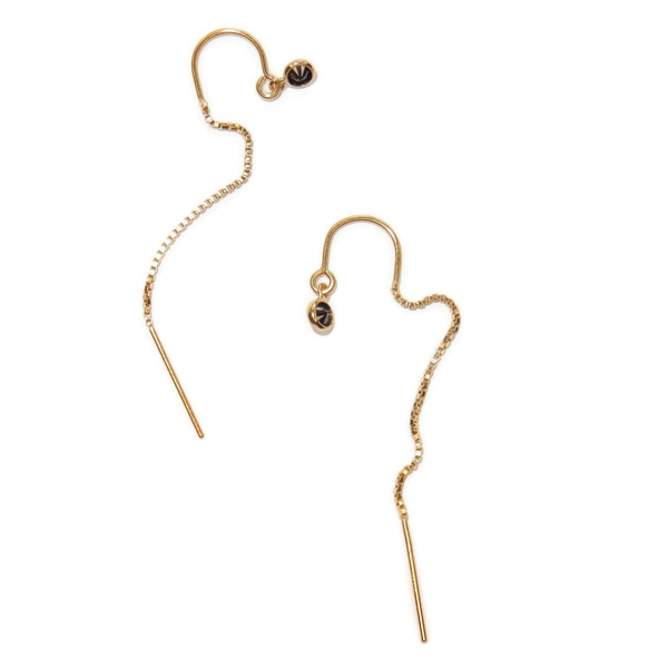 earrings Luc Excl threader black CZ ELE1966