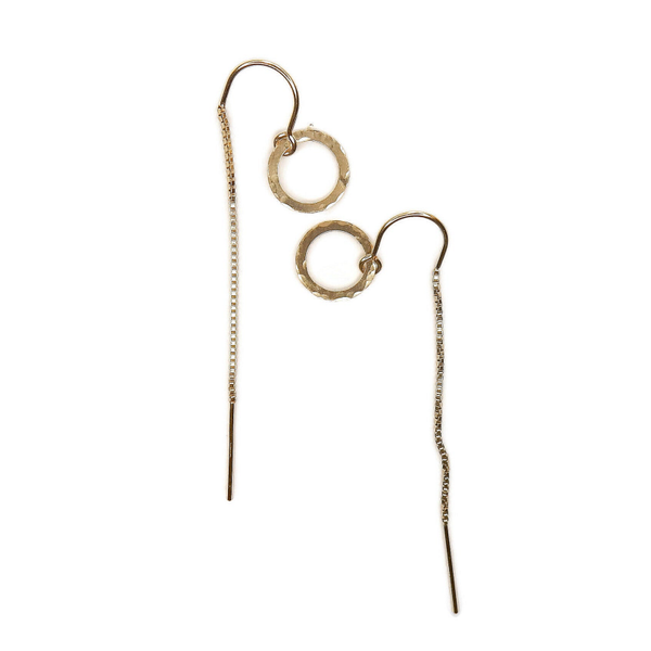 earrings threader hammered flat rings ELE1967
