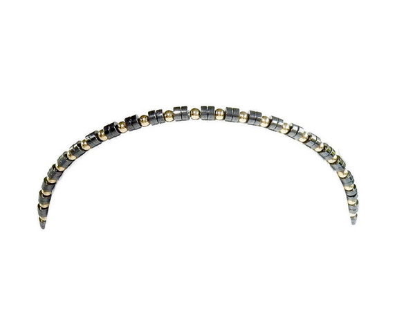 flexbracelet 2 mm Hematite discs BF2151