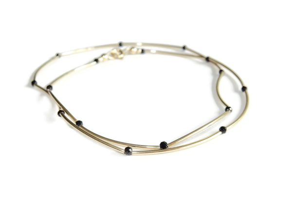 necklace Floating black Spinel 42 cm NLT2246