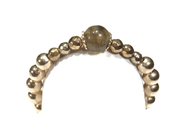 3 mm flexring green labradorite RF1261