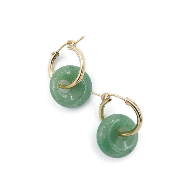 statement hoops Luc 19 mm green Aventurine EL2364D